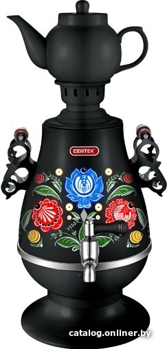 Самовар CENTEK CT-0091 B (черный/рисунок)