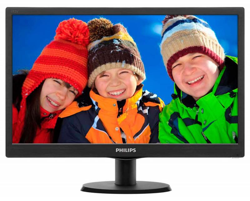 18.5" Philips 193V5LSB2/10/62 LED Black 1366x768, 16:9, 10M:1, 5ms, 200кд/м2, 90°/65°, VGA