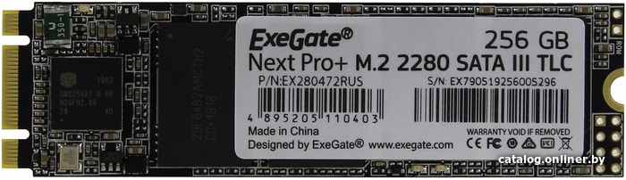 Накопитель SSD  ExeGate Next Pro+ 256 Gb M.2 2280  TLC (SATA-III) EX280472RUS