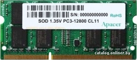 SO-DIMM DDR III 4096MB PC-12800 1600Mhz Apacer DV.04G2K.KAM (AS04GFA60CATBGJ)