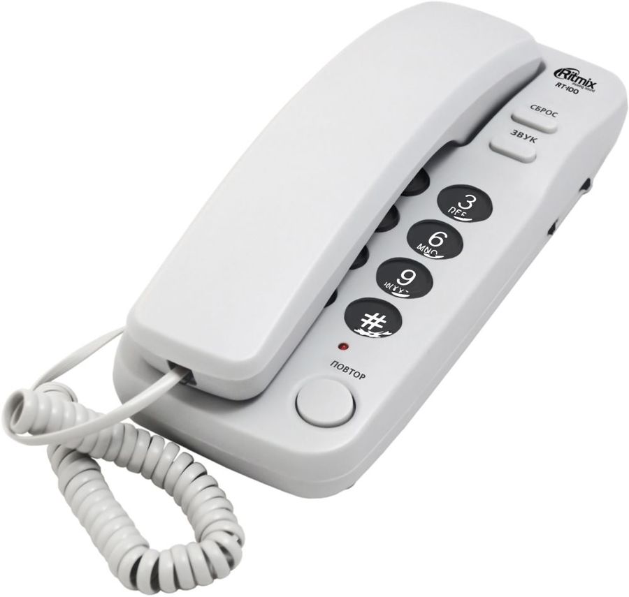 Телефон проводной RITMIX RT-100 Grey RTL