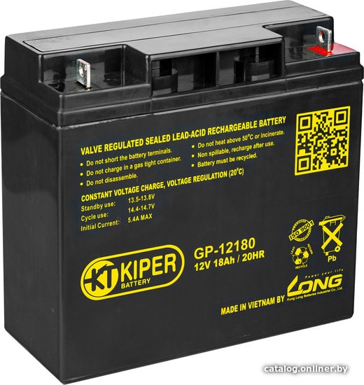 UPS Аккумулятор Kiper GP-12180 12V/18Ah 181x167x76 (ШхВхГ)