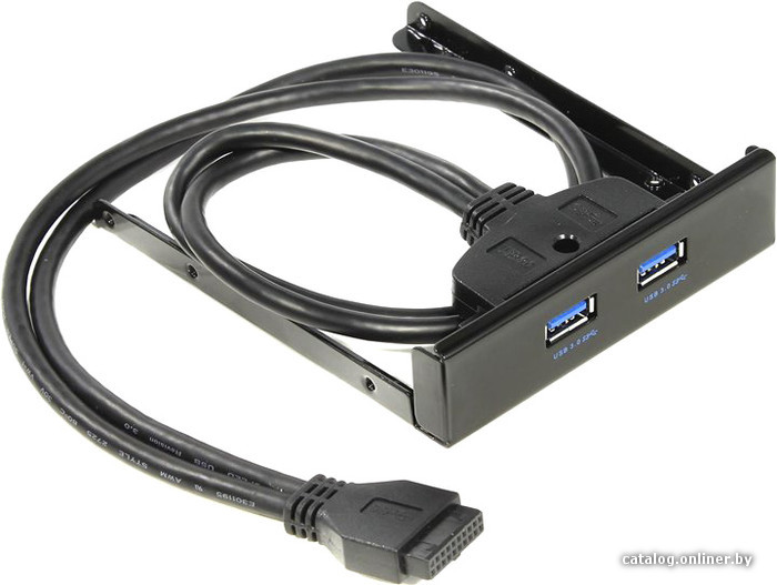 Панель для вывода USB3.0 портов в 3.5" отсек Espada "EBrFr-2USB3", Black