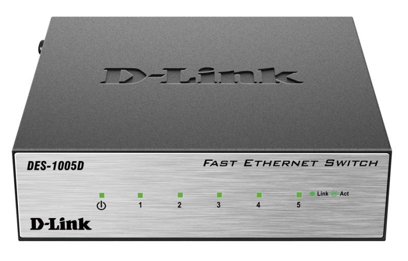 Switch D-Link DES-1005D/O2B 5-port 10/100Mbps RTL