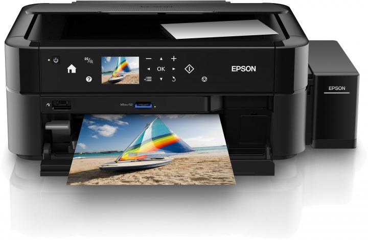 МФУ Epson L850 (A4, струйный, принтер + сканер + копир, CR, ЖК 2.7", черный, USB) C11CE31402