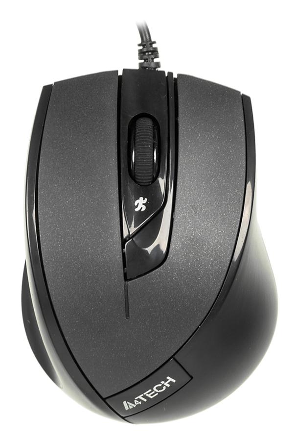 Mouse A4 Tech N-600X-1 (2кн.+скр., optical, черный, с рисунком, USB) RTL