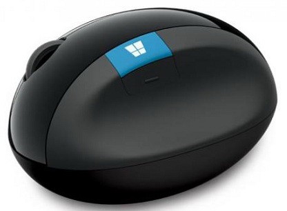 Mouse Wireless Microsoft Sculpt Ergonomic Mouse (L6V-00005), 4кн.+скр., черный, USB, RTL