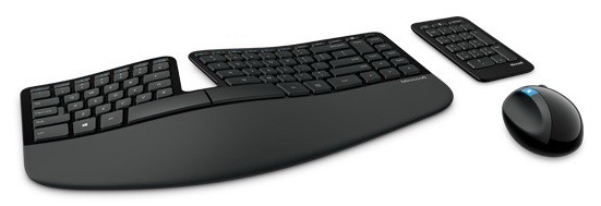Клавиатура + мышь Microsoft Sculpt Ergonomic (L5V-00017), беспров., черный, USB, RTL