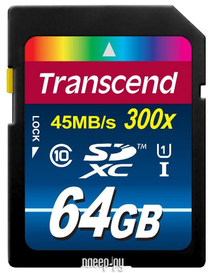 SD 64 Gb Transcend Class 10 UHS-I TS64GSDU1 SecureDigital XC RTL