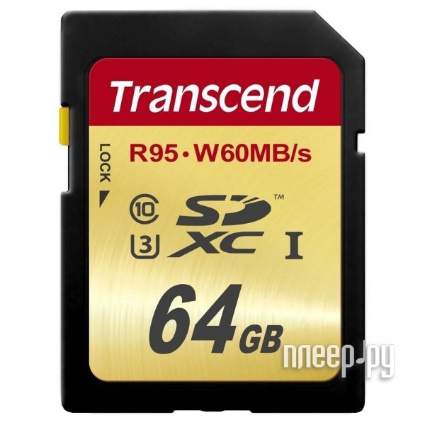 SD 64 Gb Transcend Class 10 UHS-I TS64GSDU3 SecureDigital XC RTL