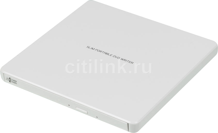 Привод External DVD±RW LG GP60NW60 White (USB 2.0 Slim Drive, Лоток) RTL