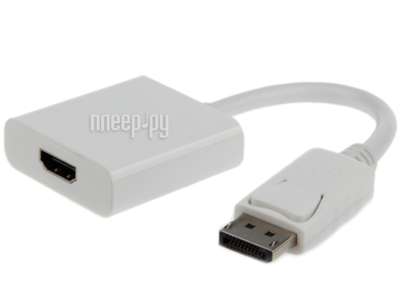 Переходник DisplayPort - HDMI Cablexpert, 20M/19F, белый, пакет (A-DPM-HDMIF-002-W) OEM