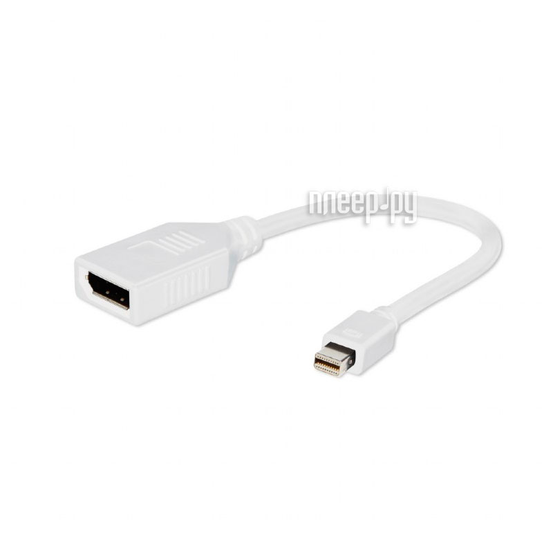 Переходник miniDisplayPort - DisplayPort, Cablexpert, 20M/20F, длина 16см, белый, пакет (A-mDPM-DPF-001-W) OEM