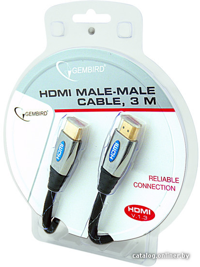 Кабель HDMI- HDMI Gembird 4.5m ver1.3 19M/19M, (CCPB-HDMI-15), металл, позол.разъемы, экран, блистер, Black