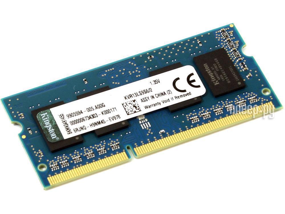 SO-DIMM DDR III 2048MB PC-10600 1333Mhz Kingston (KVR13LS9S6/2) CL9 RTL