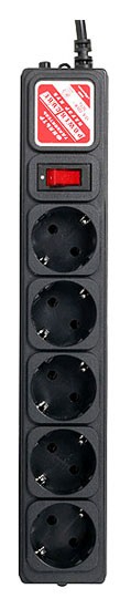 Сетевой фильтр-удлинитель Power Cube SPG-B-6-BLACK 1.9м (5 розеток) черный