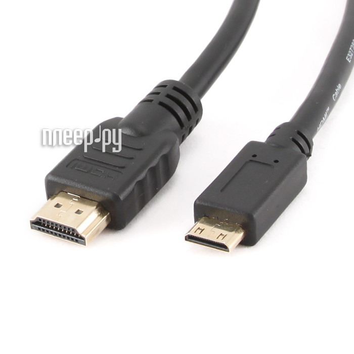 Кабель HDMI- miniHDMI 3.0m, Gembird ver 1.4 (CC-HDMI4C-10), позолоченные контакты, экран, пакет, Black