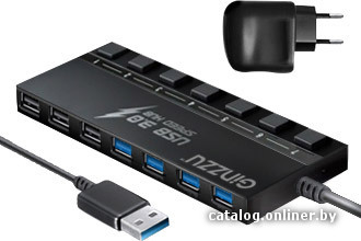 USB HUB Ginzzu (GR-388UAB) (USB 3.0, 7 портов)