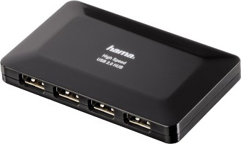 USB HUB Hama Active1:4 (78472) (USB 2.0  портов, 4 черный)