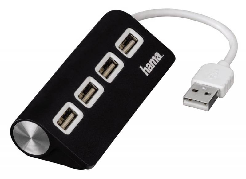 USB HUB Hama TopSide (12177) (USB 2.0  портов 4 черный)