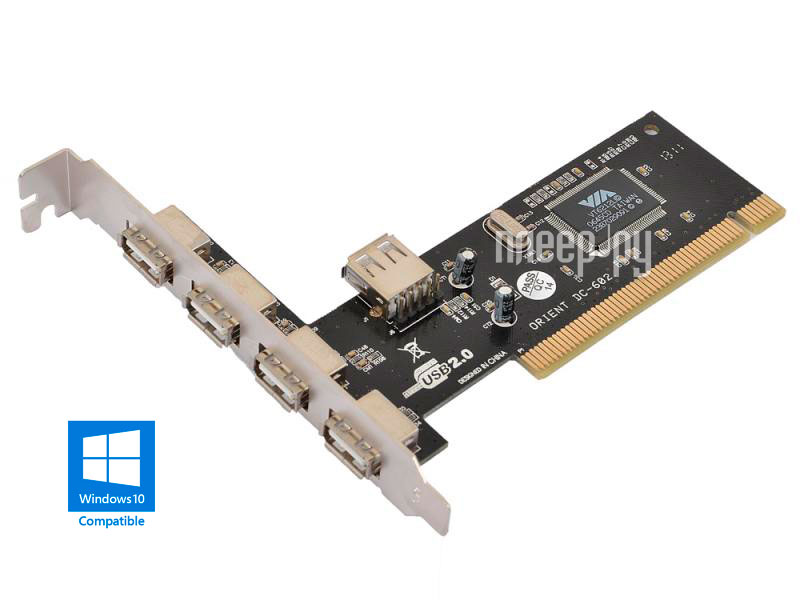 Контроллер PCI USB 2.0 4ext.+1int. port ORIENT DC-602 OEM