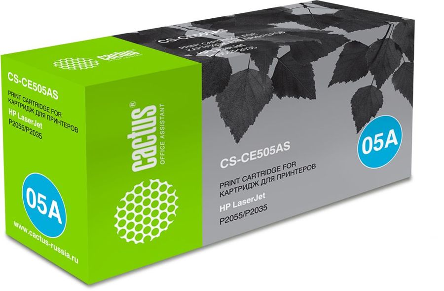 Картридж Cactus CS-CE505AS черный для HP LJ P2055/P2035 (2300стр.)