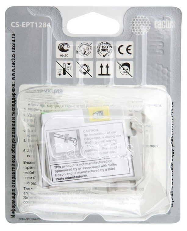 Картридж Cactus CS-EPT1284 желтый для Epson Stylus S22/SX125/SX420/SX425 (7ml)