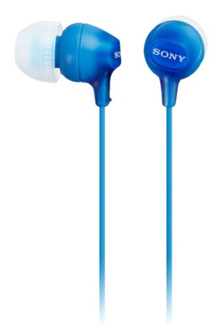 Гарнитура Sony MDR-EX15AP, регулят. громк., 1.2м кабель, 3.5мм, Blue