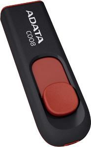 16 Gb A-Data C008 Black/Red (AC008-16G-RKD) (выдвижной/пластик) USB 2.0 Retail