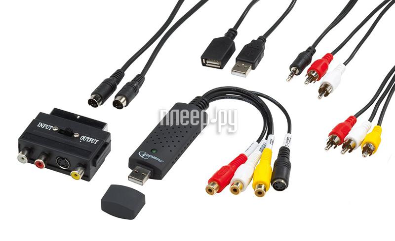 USB адаптер видео-захвата Gembird (UVG-002) с комлпектом проводов для подключения  (RCA, S-Video)
