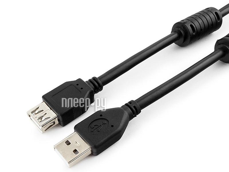 Кабель USB 2.0 Am-Af 3.0m (удлинитель) Gembird (CCF2-USB2-AMAF-10) экран, 2 феррит. кольца.