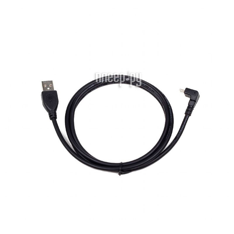 Кабель USB 2.0 A-microB 1.8m Gembird (CCP-mUSB2-AMBM90-6) угловой, экран, Black