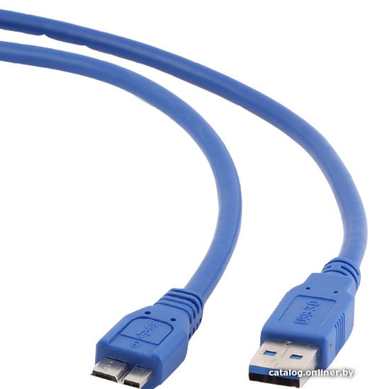Кабель USB 3.0 Pro A-microB 0.5m Gembird (CCP-mUSB3-AMBM-0.5M) экран, Blue