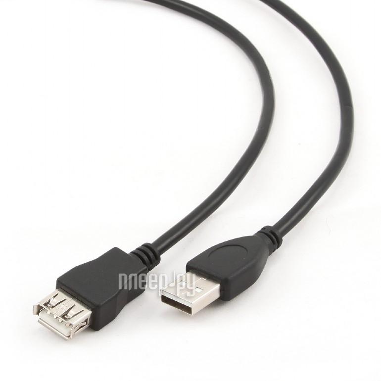 Кабель USB 2.0 A-A 3.0m Gembird Pro (CCP-USB2-AMAF-10) AM/AF, экран, черный, пакет