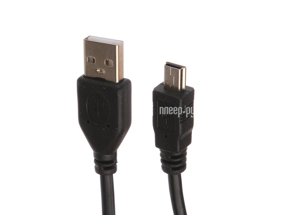 Кабель USB 2.0 A-miniB 0.3m Gembird Pro (CCP-USB2-AM5P-1) AM/miniBM 5P, экран, черный, пакет