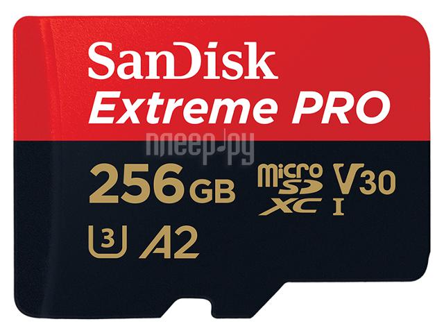Micro SD 256 Gb SanDisk Class 10 UHS-I A2 C10 V30 U3 Extreme Pro SDSQXCZ-256G-GN6MA + adapter