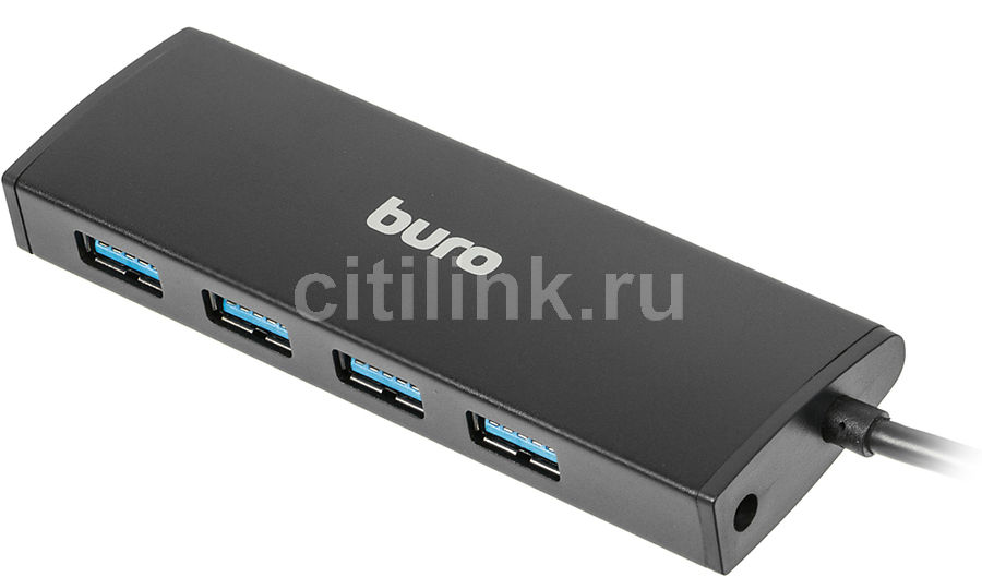 USB HUB Buro BU-HUB4-0.5-U3.0 Black