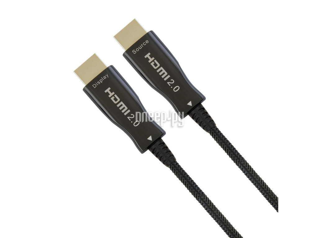 Активный оптический кабель HDMI Cablexpert, 50м, v2.0, 19M/19M, AOC Premium Series, позол.разъемы, экран, коробка CCBP-HDMI-AOC-50M