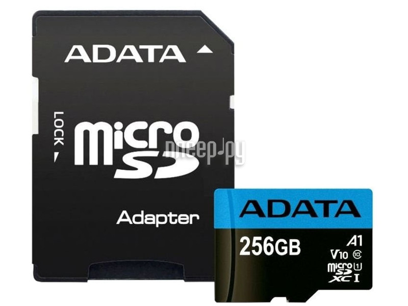 Micro SD 256 Gb A-Data (AUSDX256GUICL10A1-RA1) Class 10 UHS-I U1 + SD-adapter RTL