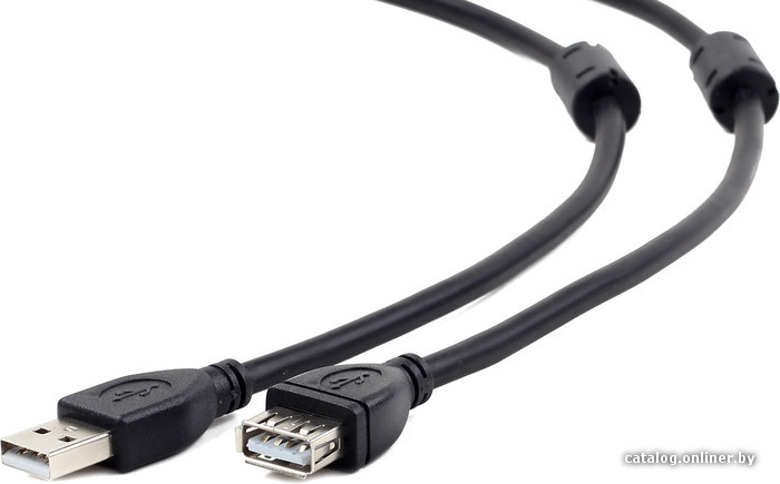 Кабель USB 2.0 Am-Af 1.8m (удлинитель) Gembird (CCF2-USB2-AMAF-6) экран, 2 феррит. кольца.
