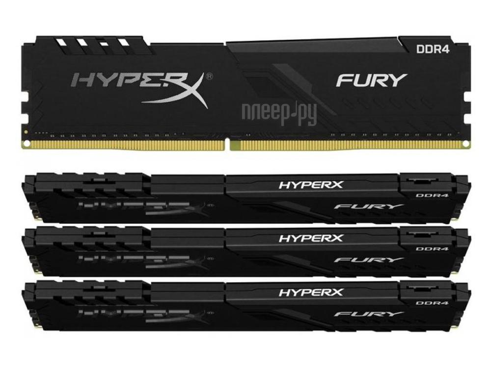 DDR4 32GB KITof4 PC-25600 3200MHz Kingston HyperX Fury Black (HX432C16FB3K4/32) CL16 RTL