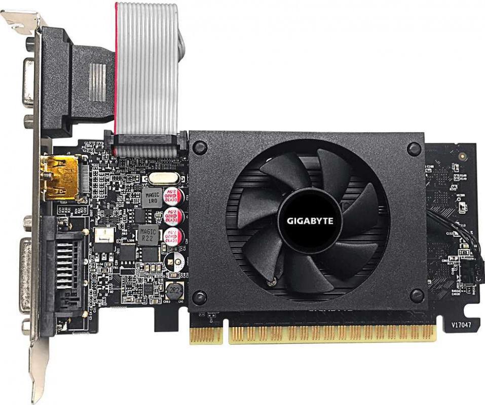 NVIDIA GeForce Gigabyte GT710 (GV-N710D5-2GIL) 2GB DDR5 (64bit, Fansink, 945/5008MHz) VGA DVI HDMI RTL