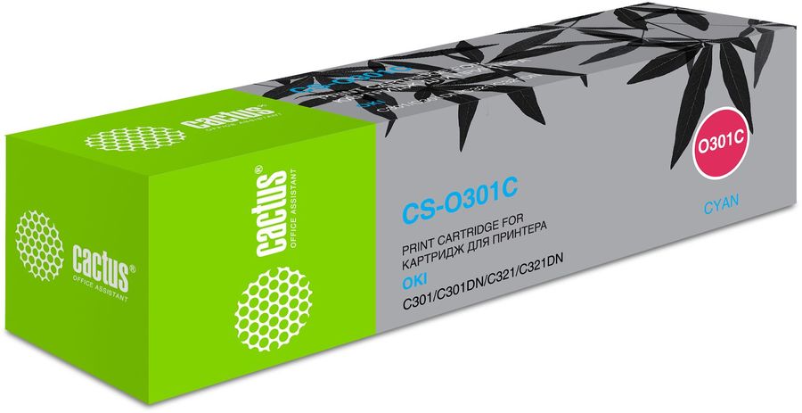 Картридж Cactus 44973543, голубой [cs-o301c]