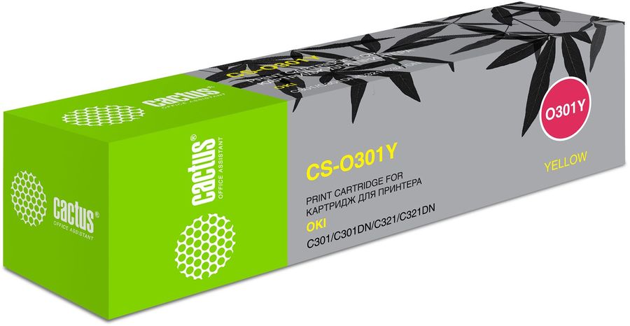 Картридж Cactus 44973541, желтый [cs-o301y]