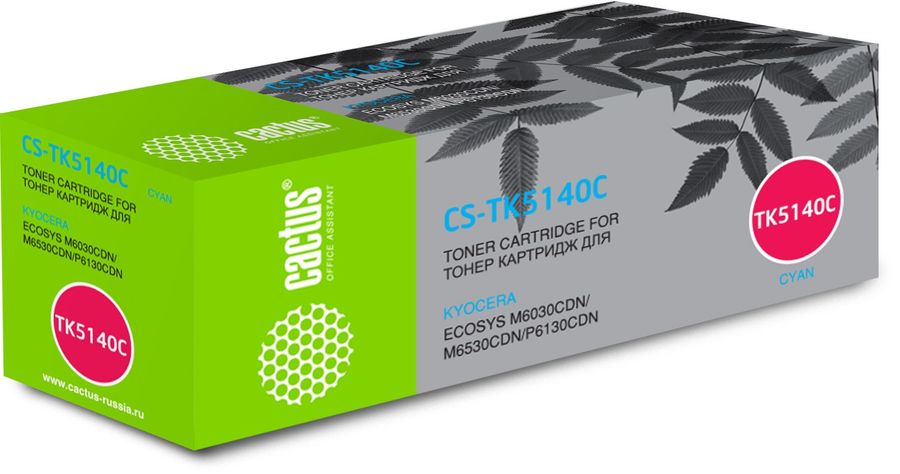 Картридж Cactus CS-TK5140C, голубой