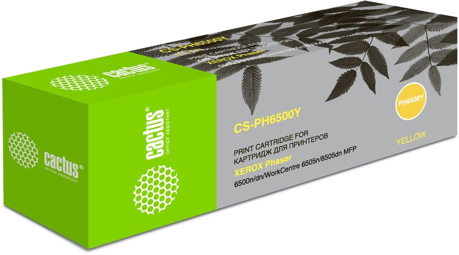 Картридж Cactus CS-PH6500Y, 106R01603, желтый