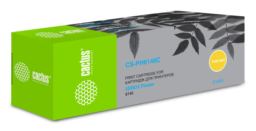 Картридж Cactus CS-PH6140C, 106R01481, голубой