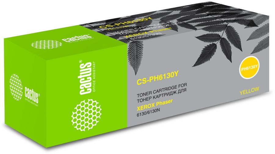 Картридж Cactus CS-PH6130Y, 106R01284, желтый