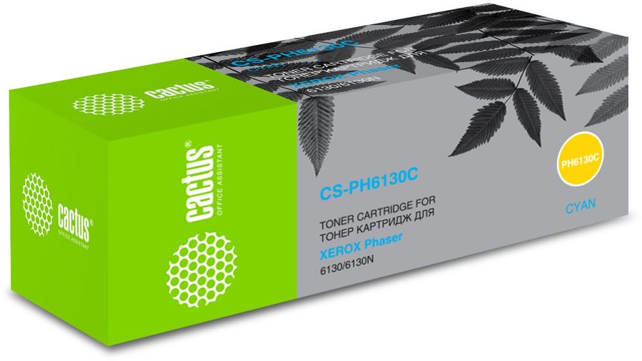 Картридж Cactus CS-PH6130C, 106R01282, голубой