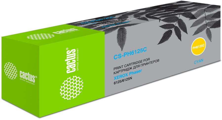 Картридж Cactus CS-PH6125C, 106R01335, голубой
